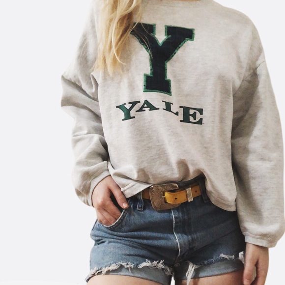 Vintage Tops - Vintage Yale gray sweatshirt (OS)